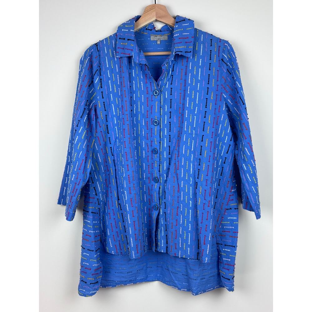 🔵 Habitat Clothes to Live In Button Front Tunic | Size Small | Cobalt Blue